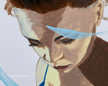 A painting of a women by Megan.